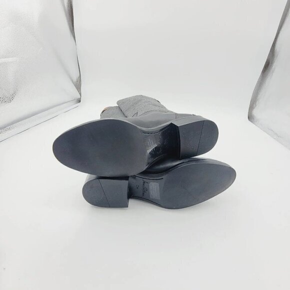 NEW Sam Edelman Penny Gray Black Mixed Media Tall Riding Boots Women's Size 5.5 - Picture 7 of 11